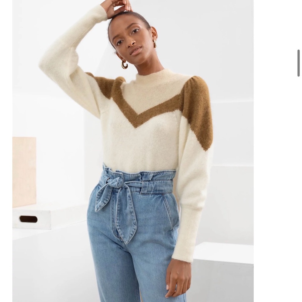 & Other Stories Cream and Tan Women's Sweater